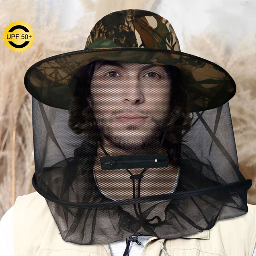 Beekeeping Beekeeper Cowboy Hat Mosquito Bee Insect Veil Net Face Protector