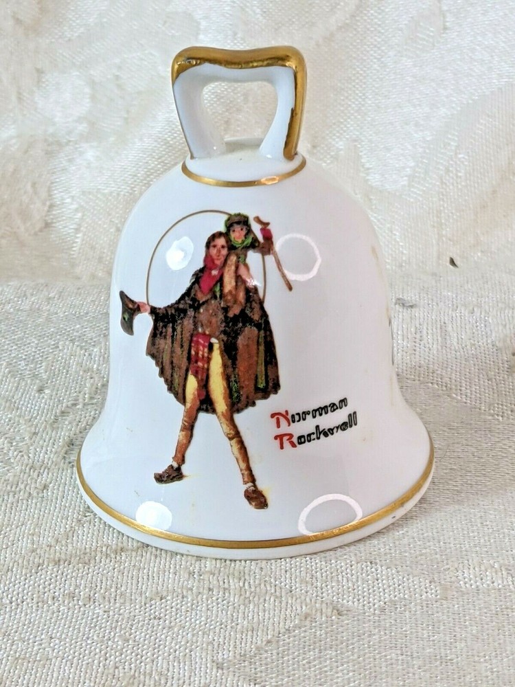 Gorham Christmas Carol Bell with Tiny Tim Norman Rockwell