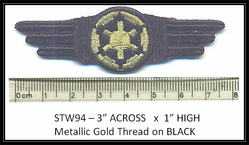STAR WARS METALLIC GOLD PILOT WINGS PATCH - STW94