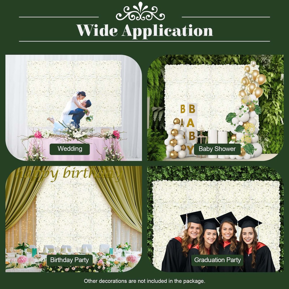20PCS Artificial Wedding Silk Flower Wall Decor Background Backdrop Wall Decor