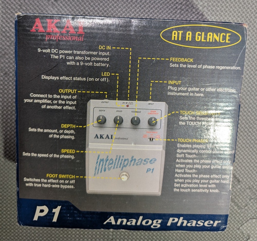 AKAI Intelliphase P1 Analog Phaser - Vintage Dynamic Touch Phasing Effect