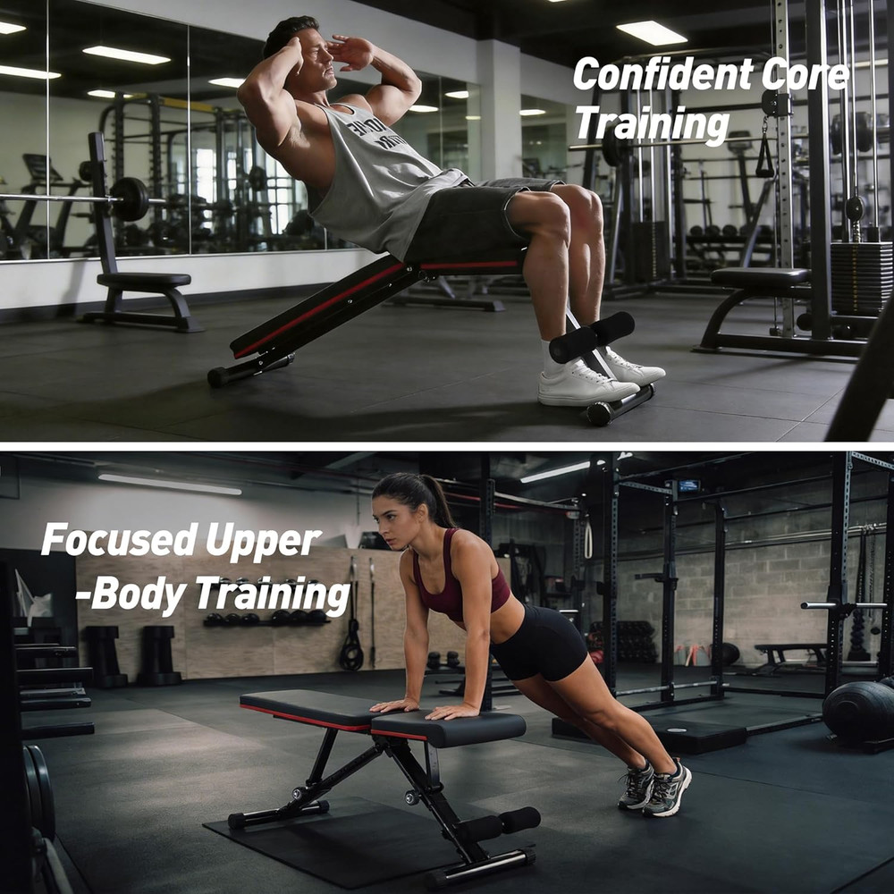 Adjustable Weight Bench, Workout Bench 795 Lbs Capacity with 72 Multi-Position S