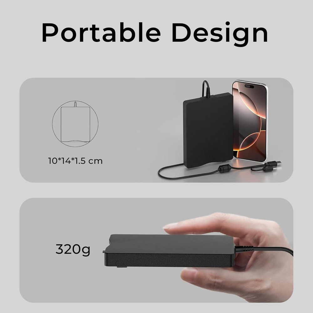 Fast Data Transfer External Floppy Drive - USB 2.0 & Type-C