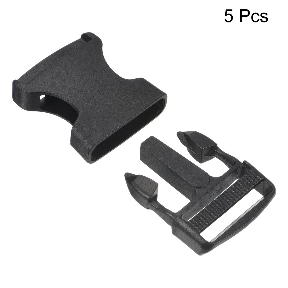 Plastic Buckles 5 Pack Quick Side Release Clips Black 32mm