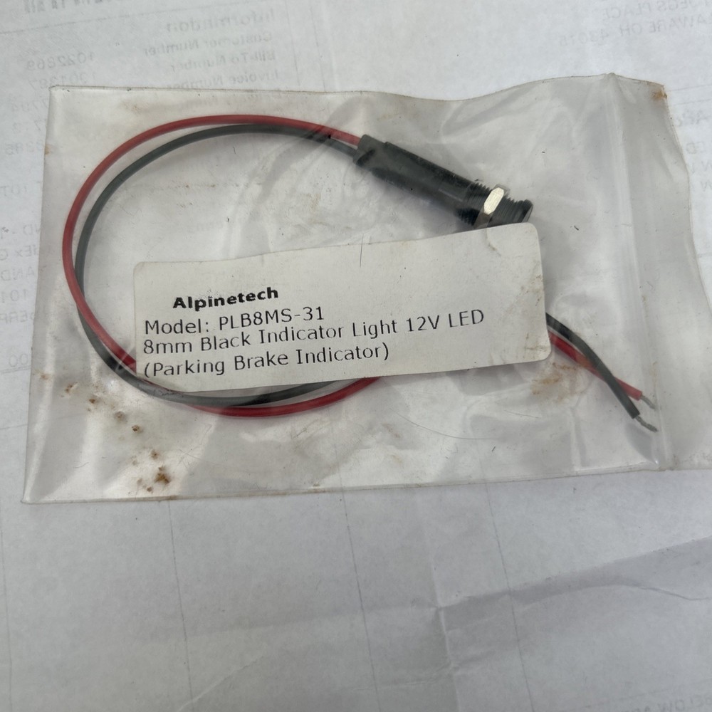 Alpinetech PLB8MS-31 8MM Black Indicator Light 12v
