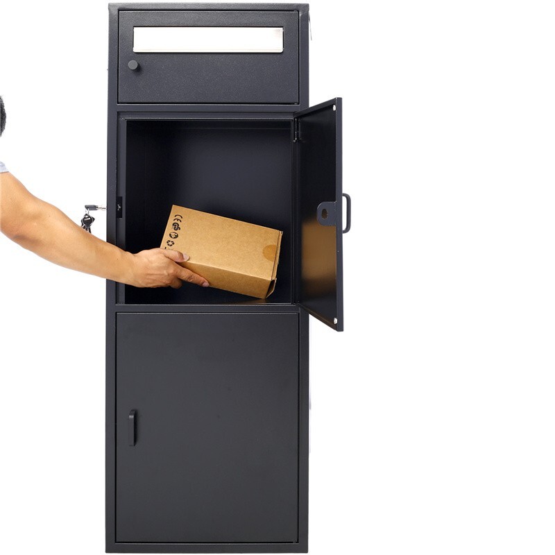 Large Steel Package Delivery Drop Box w/ Locking Parcel Mailbox Porch Container