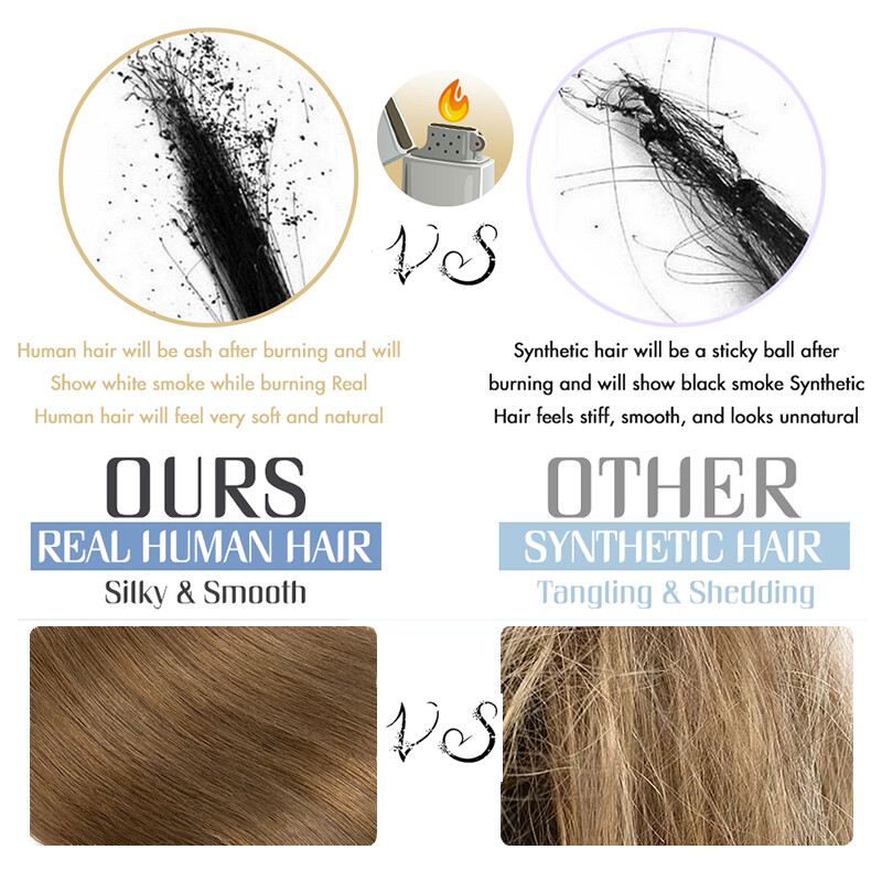 Thick Double Weft Clip In Real Remy Human Hair Extensions Full Head Highlight US