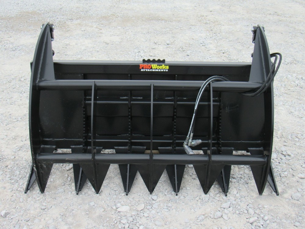 60" Brush Root Rake Clam Grapple Attachment Fits Skid Steer Tractor Quick Attach