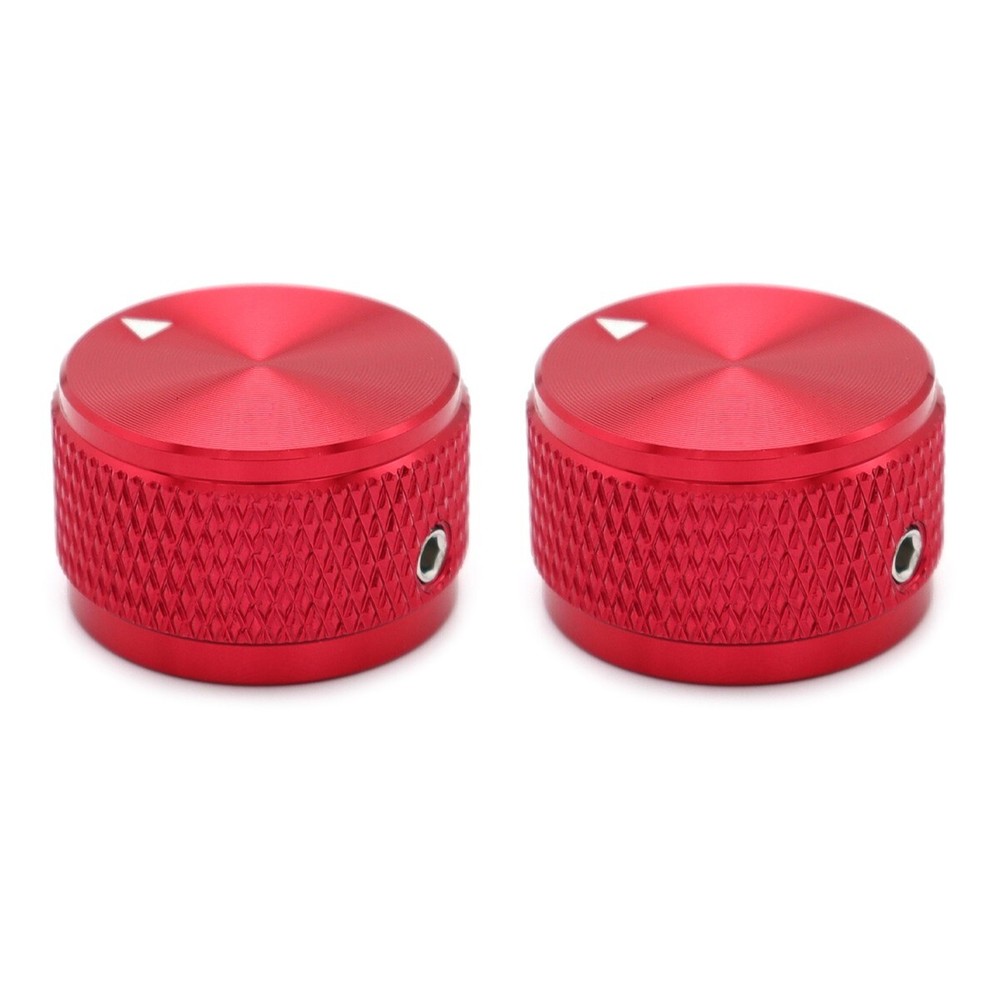 2Pcs Aluminium Alloy Electric Bass Guitar Knobs Volume Tone Control Knobs Red