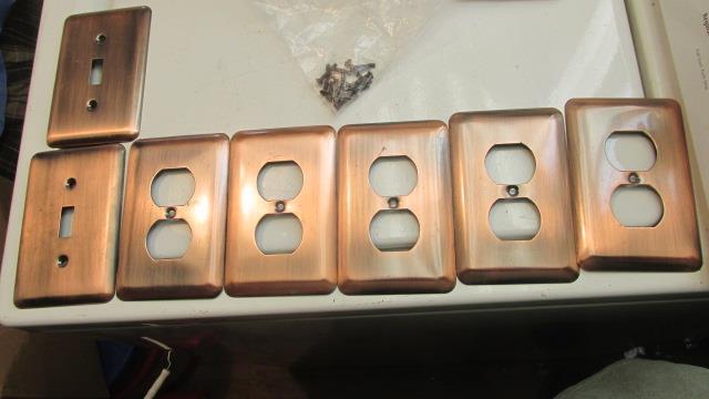 7 Brass Wall Covers With Screws 5 Plugs & @ switches
