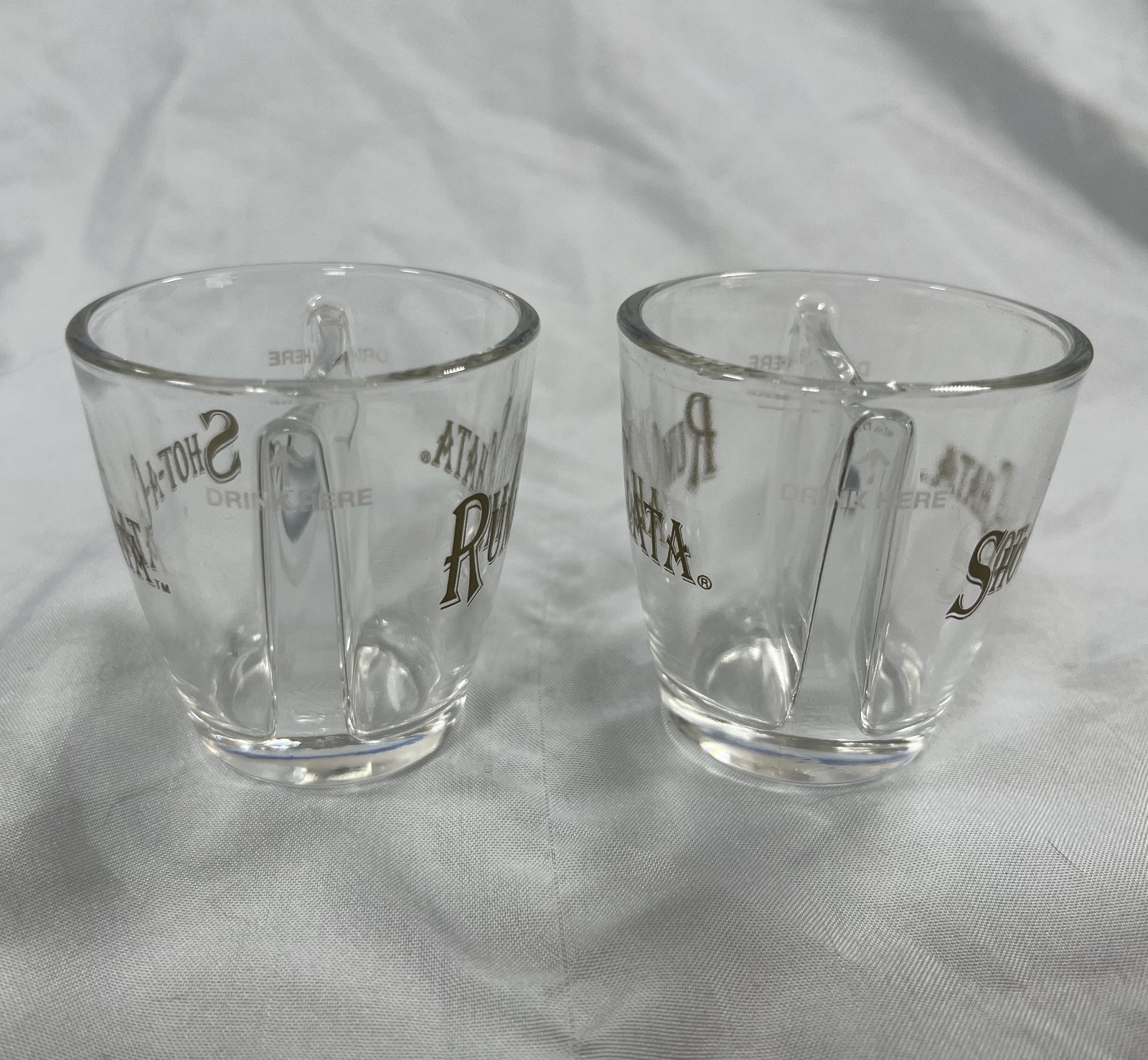 RumChata Shot-A-Chata Divided Shot Glasses - Split Glass - Rum Chata - Lot of 2
