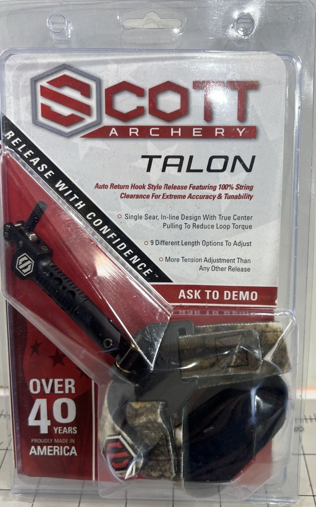 Scott Archery Talon Bow Wrist Release - Camo - New open Package