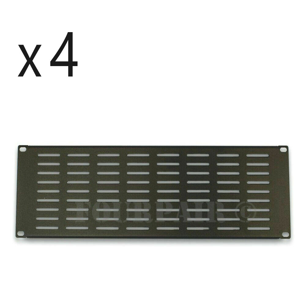 4 Pack - 4 Space 4U - 19" Vented Blank Rack Mount Server Panel Filler Spacer