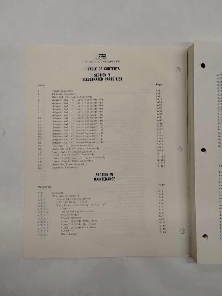 King KAC 325 Autopilot Computer Maintenance/ Overhaul Manual-Original