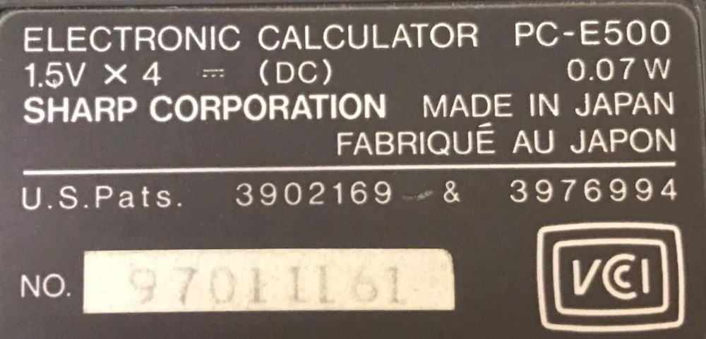 Sharp PC-E500 pocket computer 32KB memory large display BASIC language C338