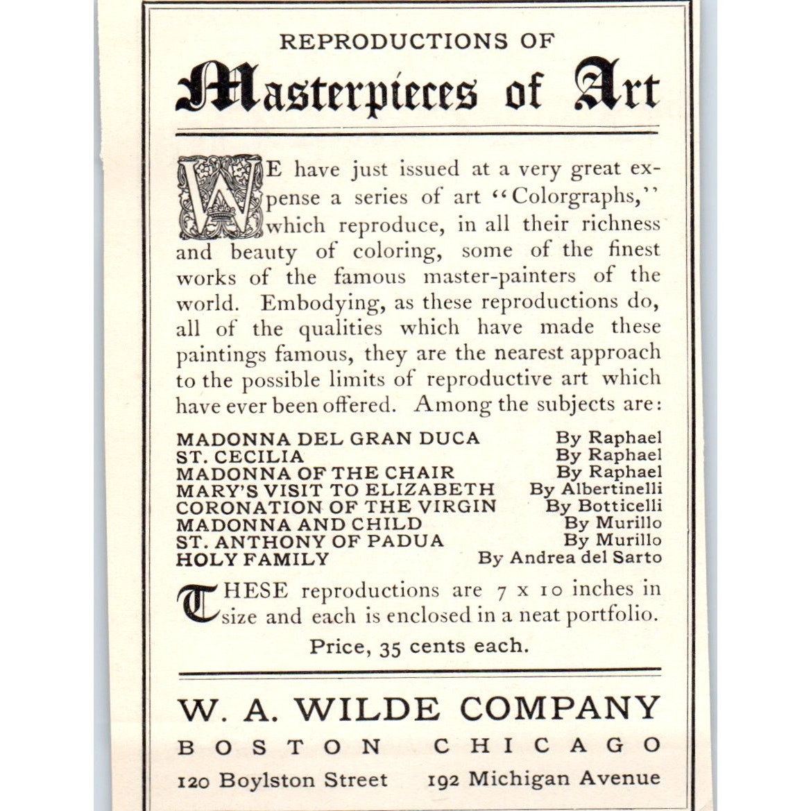 S.S. Pierce Co. Pure Olive Oil Boston Brookline c1905 Victorian Ad AE9-MA6