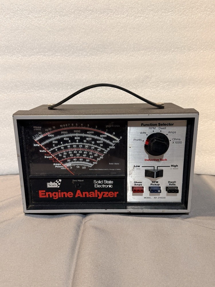 Sears Solid State Electronic Engine Analyzer Model 161.214230 with Cables