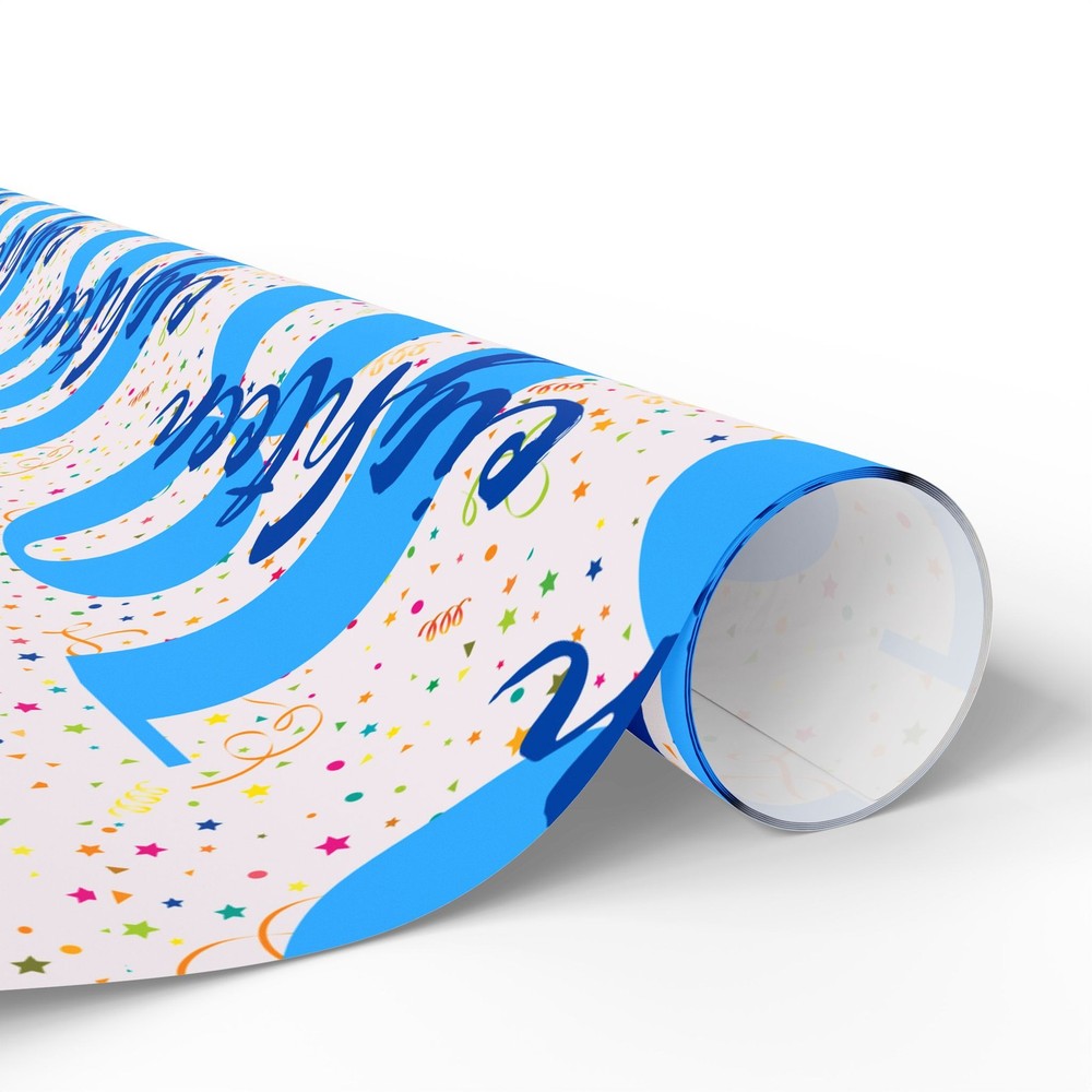 18th Birthday Blue Wrapping Paper