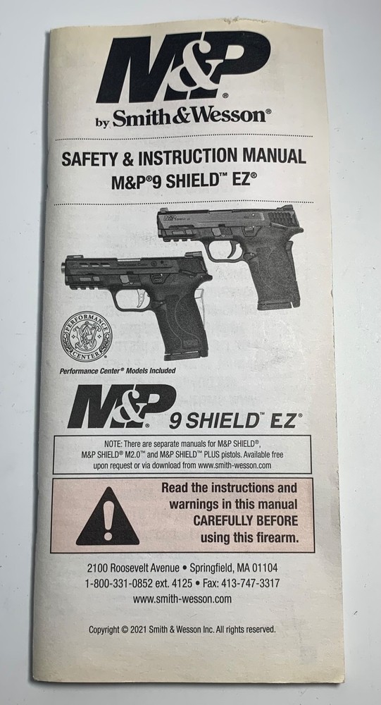 SMITH & WESSON M&P 9 Shield EZ Safety & Instruction Manual