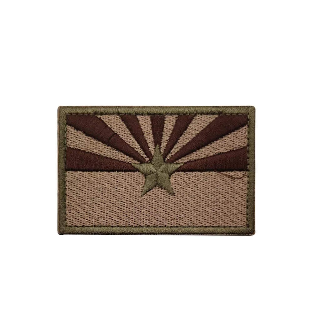 Subdued Arizona State Flag Embroidered Hook and Loop Morale Patch Army Navy USMC