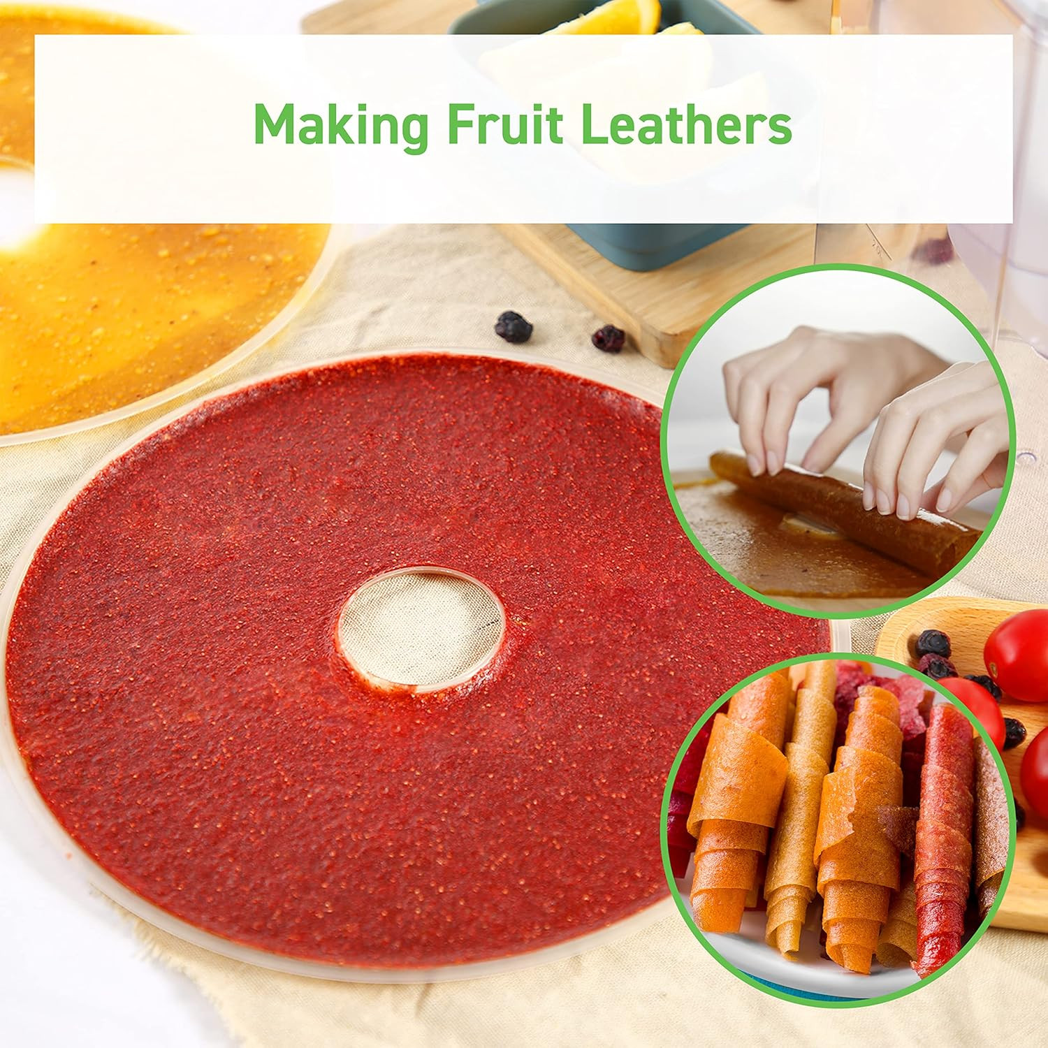 Food Dehydrator Accessories, Fruit Leather Roll Sheets for 5 Tray CFD-N051-W Onl