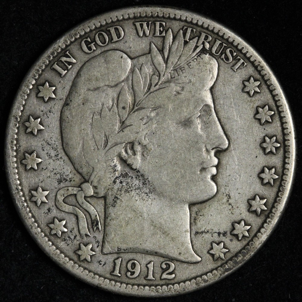 1912-S Barber Silver Half Dollar VF E311 KUHK