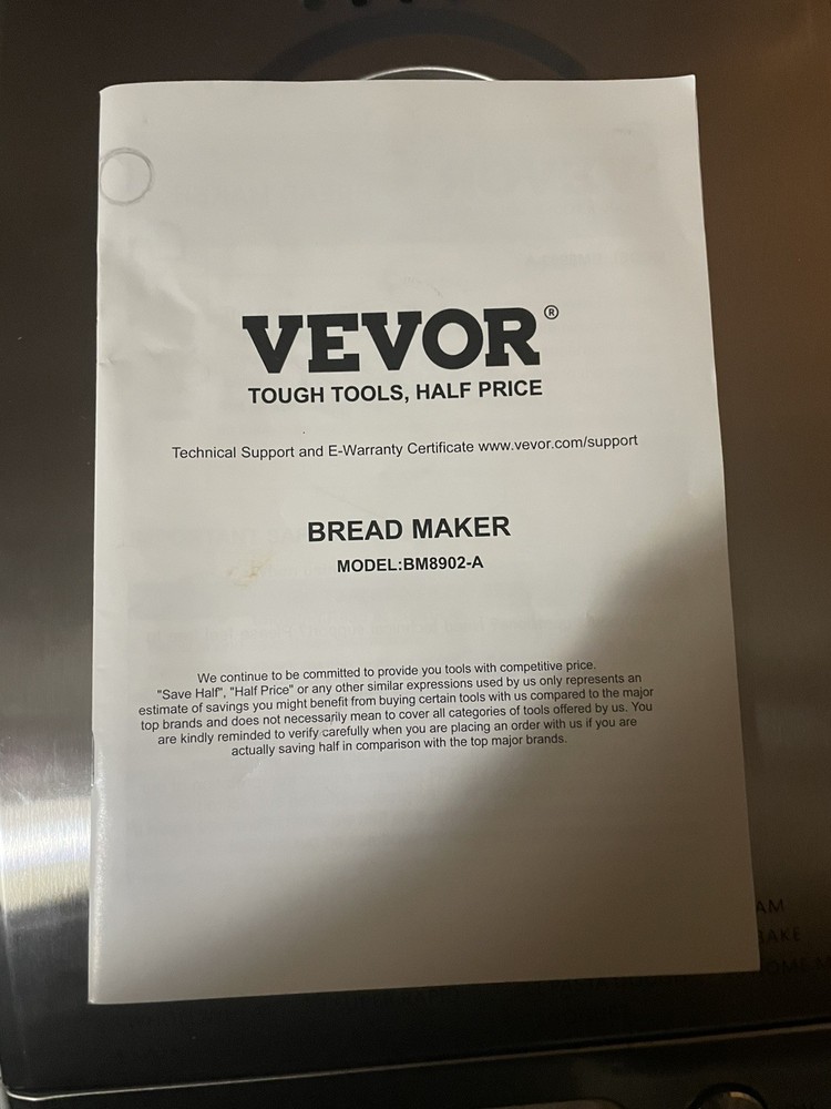 VEVOR 3LB 15-in-1 Bread Maker Automatic Compact Dough Machine