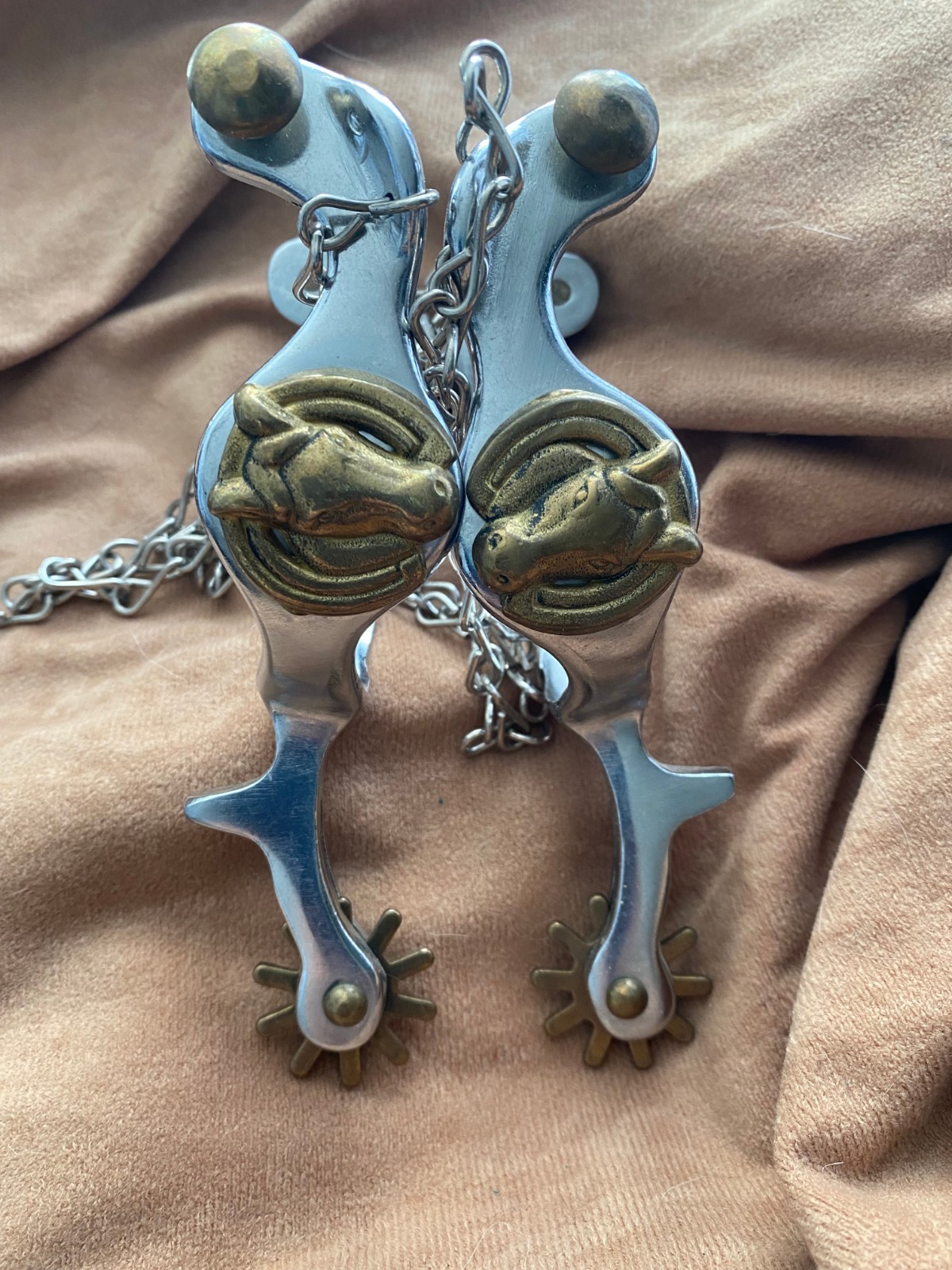 Vintage Style Horse head used western spuurs FREE SHIPPING