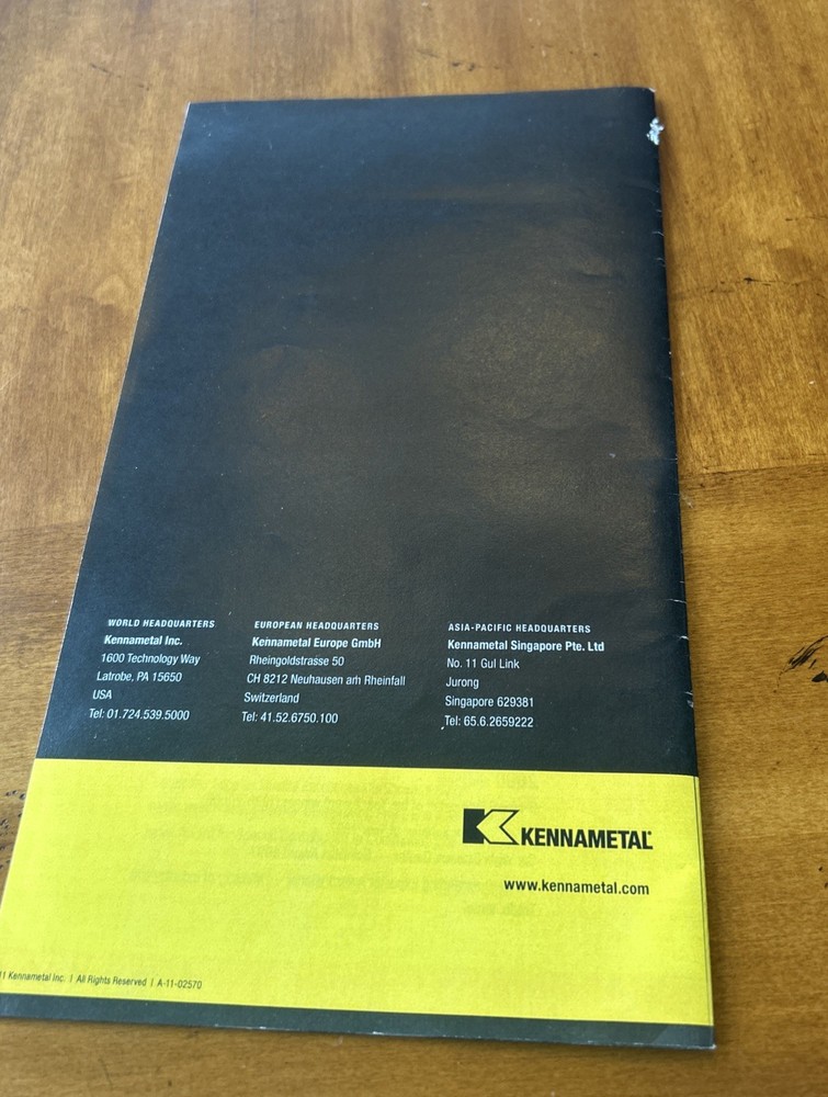 2011 Kennametal Living Our Values Pamphlet History