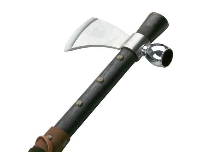 18.5" TOMAHAWK Axe PEACE PIPE with Functional Pipe