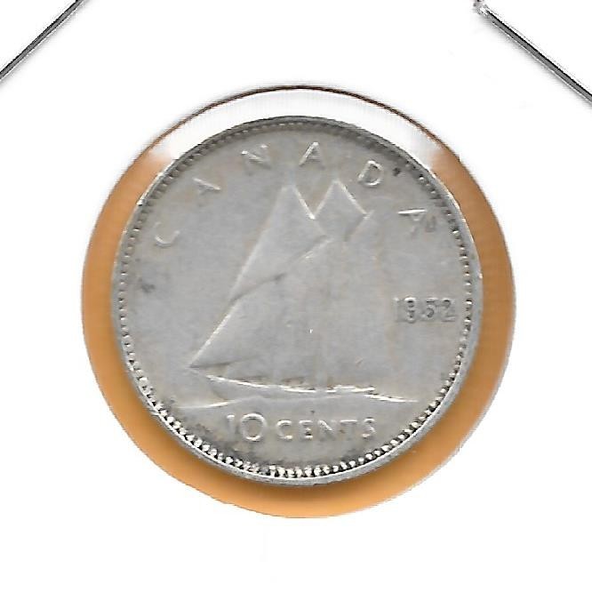 1952 CANADIAN 10 CENTS NICE (SILVER)