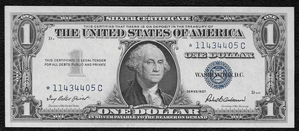 1957 $1 *Star Note* Small Silver Certificate "Crisp Gem New"