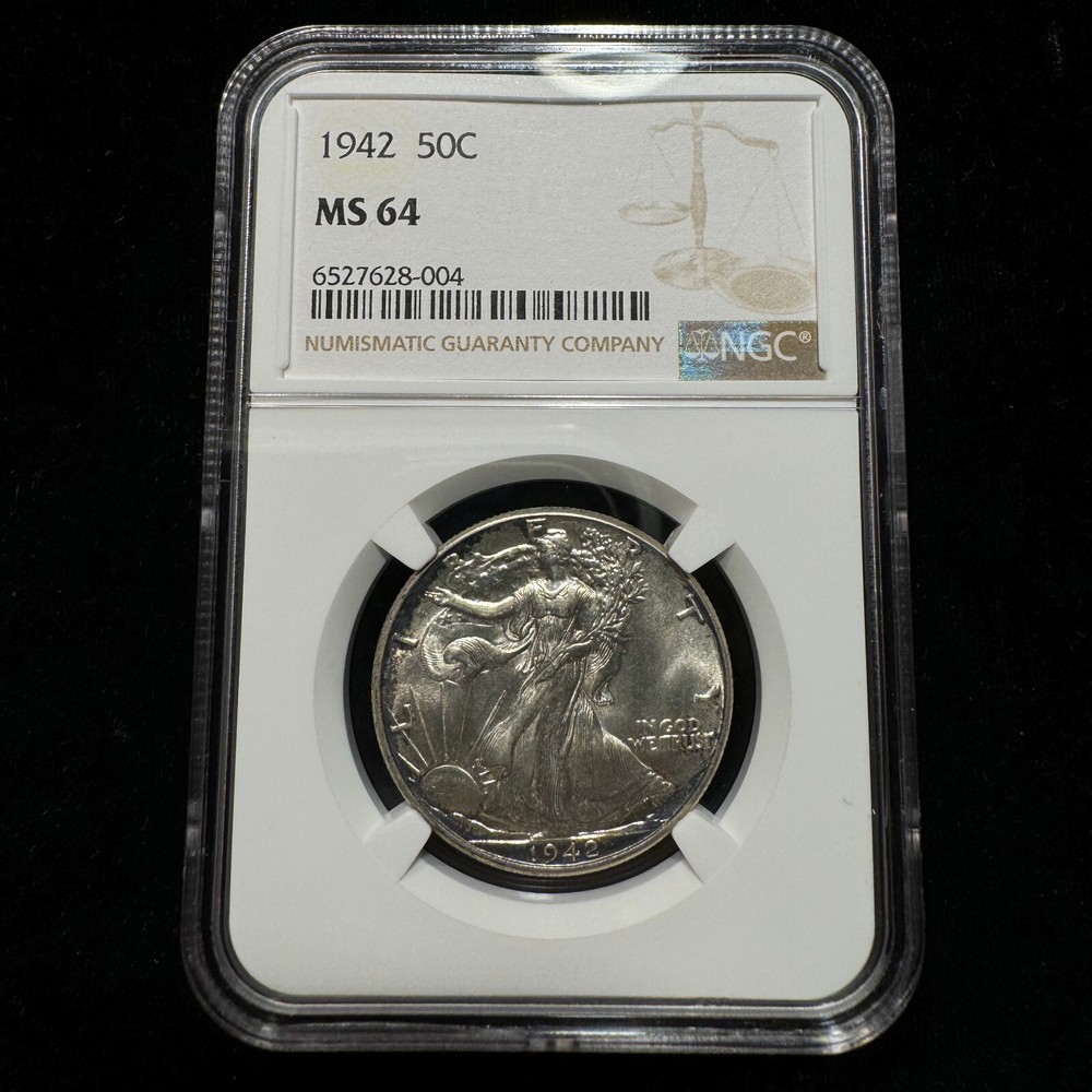 1942 Walking Half Dollar $1 NGC MS64 Uncirculated  UNC