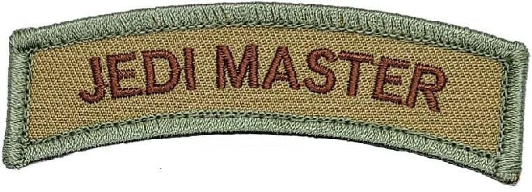 JEDI MASTER ROCKER TAB MORALE PATCH | 2PC Hook Backing 3.25"x1.0" (jp15)