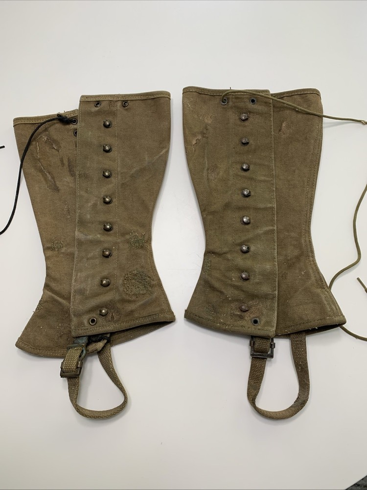 WWII US Army / Marine Corps Gaiters ~ With Old Repairs