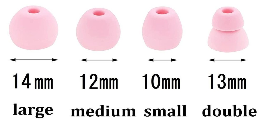 BLLQ Replacement Ear Tips Silicone Earbuds S/M/L/Double Flange, Cloud Pink