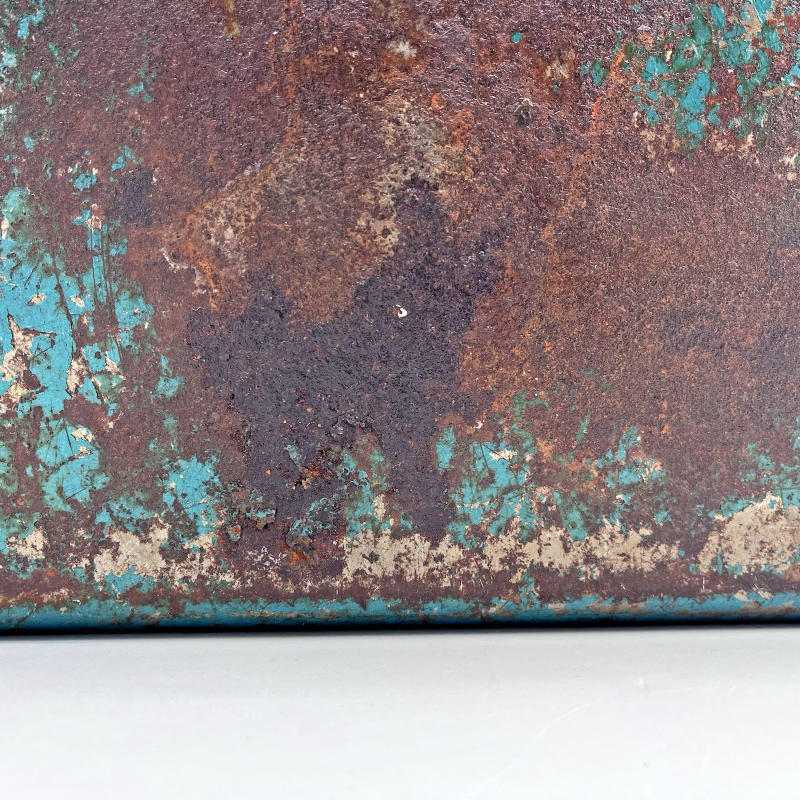 VTG Simonsen Green Teal Metal Tool Tackle Box 14" x 8" 2 Trays Industrial Patina