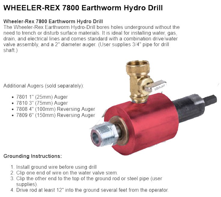 7800 Earthworm Hydro Drill for Underground Utility Pipe Installation Wheeler Rex