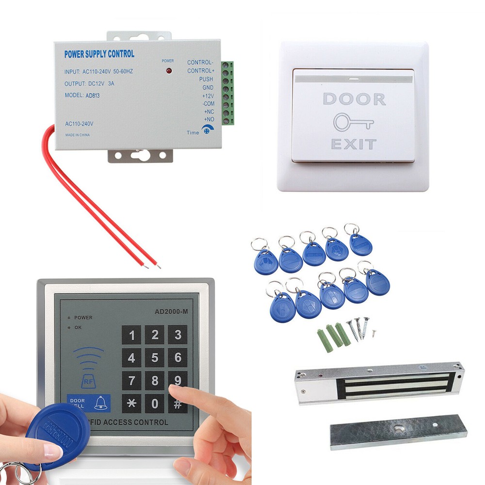RFID Access Control System Electric Magnetic Door Lock Maglock Switch Keypad Set
