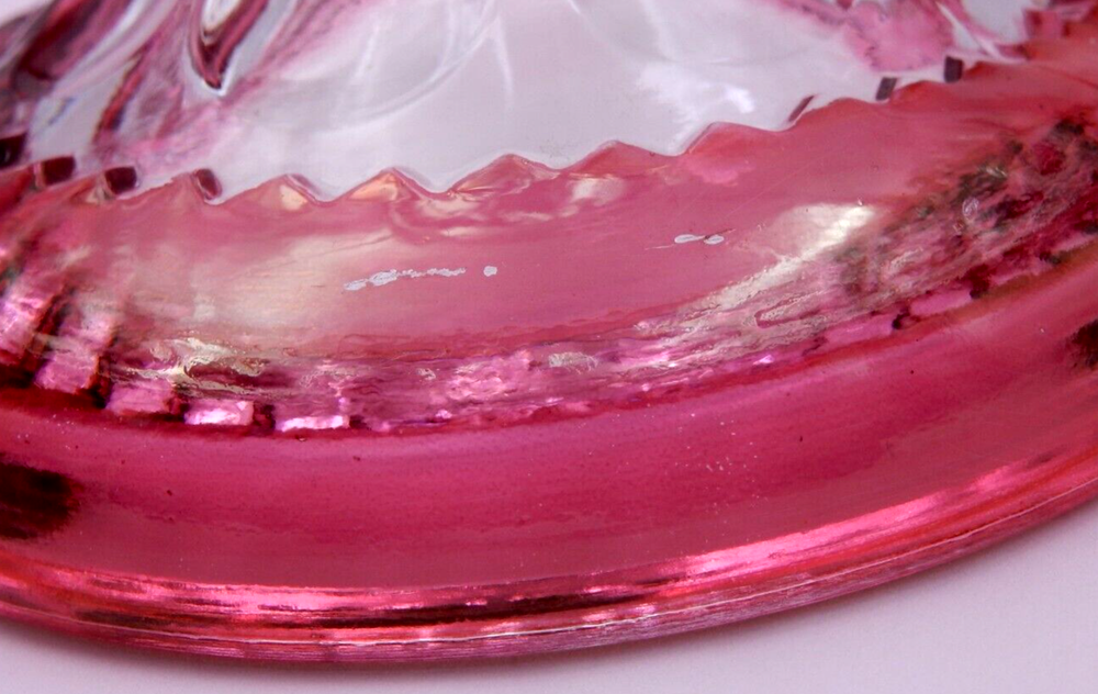 VINTAGE TIFFIN FRANCISCAN "KING'S CROWN - RUBY FLASHED" PEDESTAL CAKE STAND