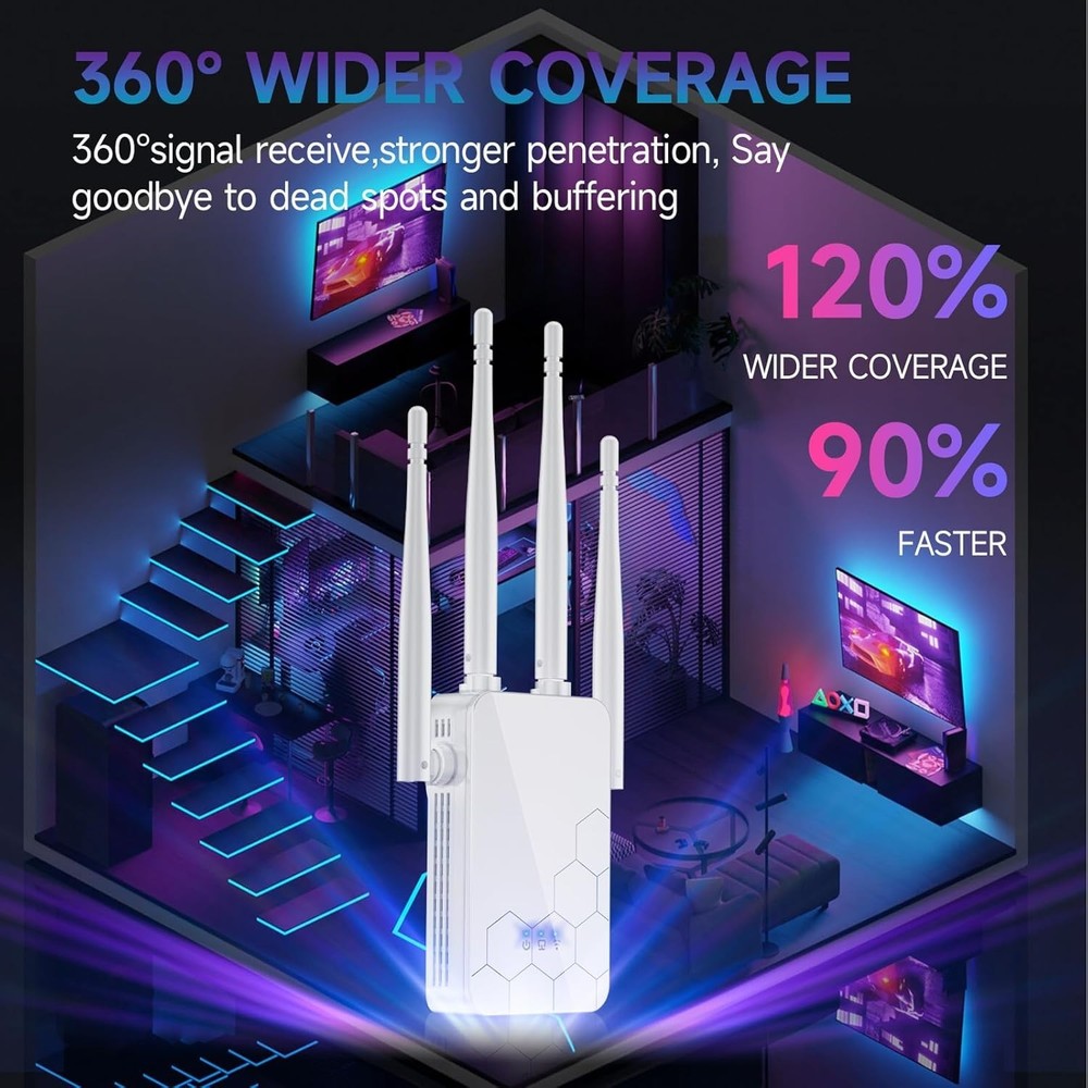 Wireless Router Amplifier with Extended Range for Enhanced Home WiFi Performance