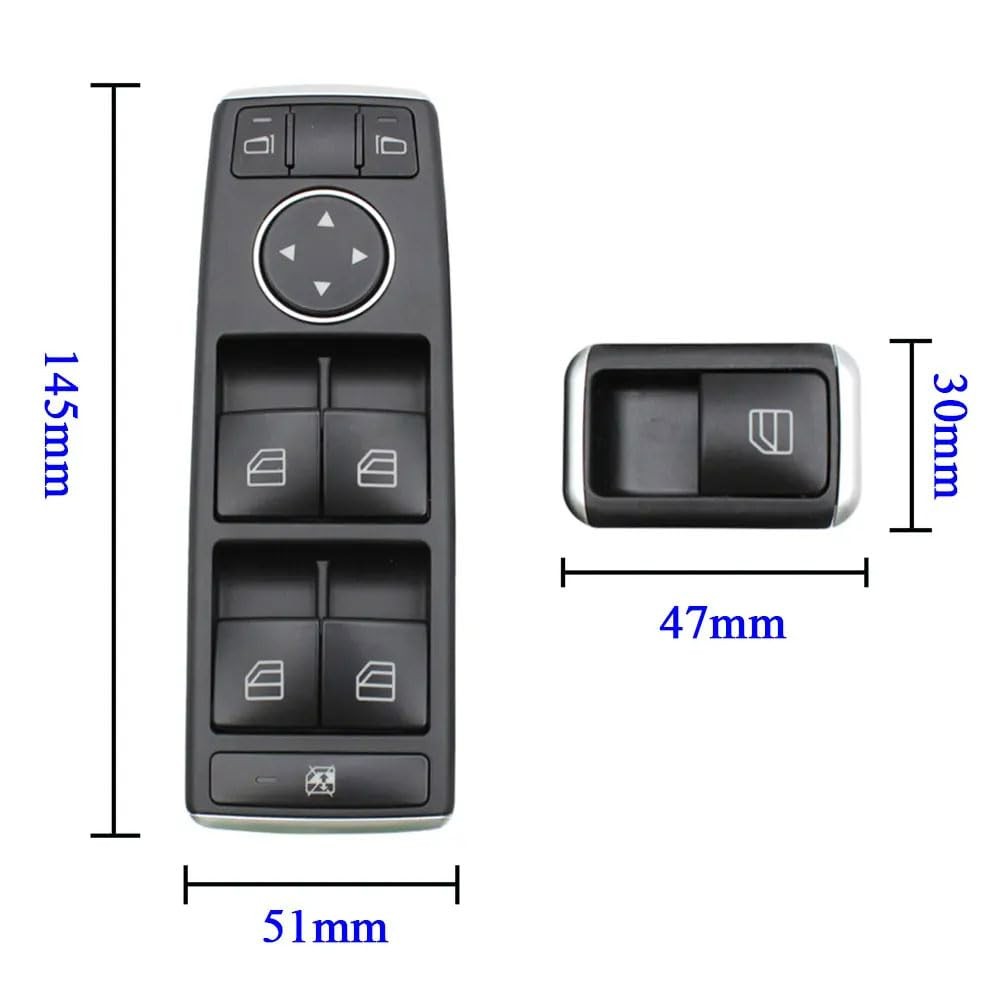 Power Window Lift Control Switch Button Complete, Driver Side Master Window Swit