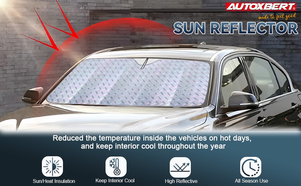 2 Sets Car Windshield Front Window Sun Shade Shield Cover Visor Block Universal