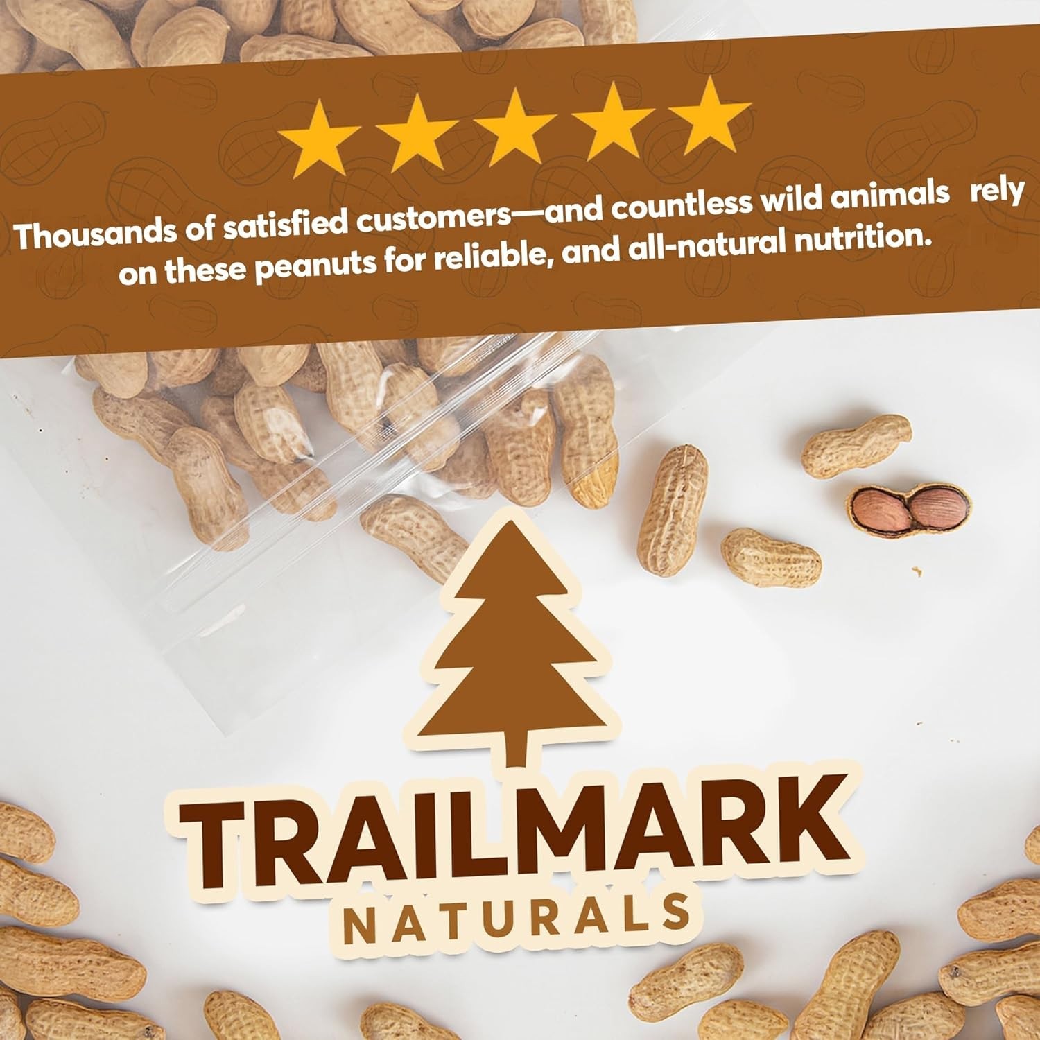 Trailmark Naturals - Raw In Shell Peanuts For Birds Squirrels and Wildlife
