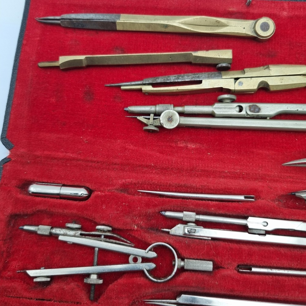 Vintage Technical Instruments Compass Etc DRP & Foreign Mark Drawing Engineering