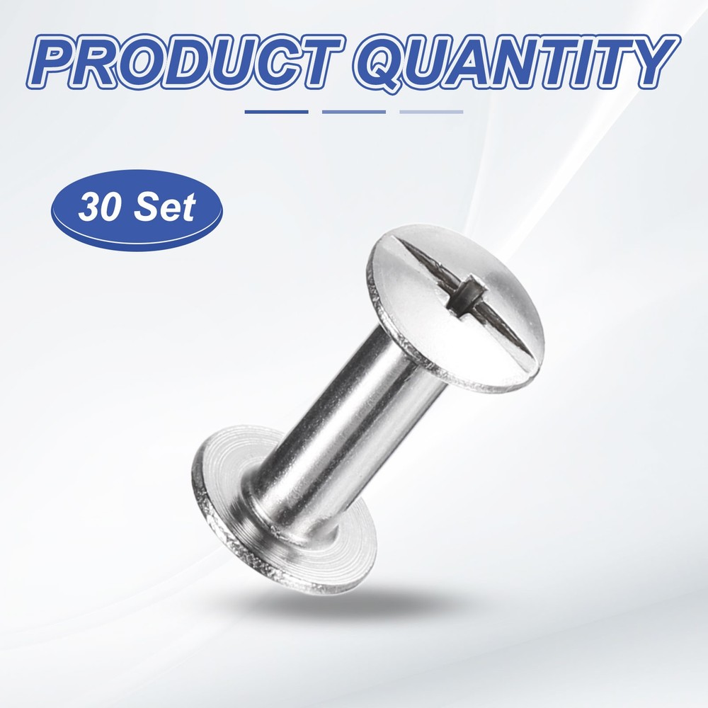 30set Phillips Chicago Screw M3x12mm Binding Post Screw, Silver