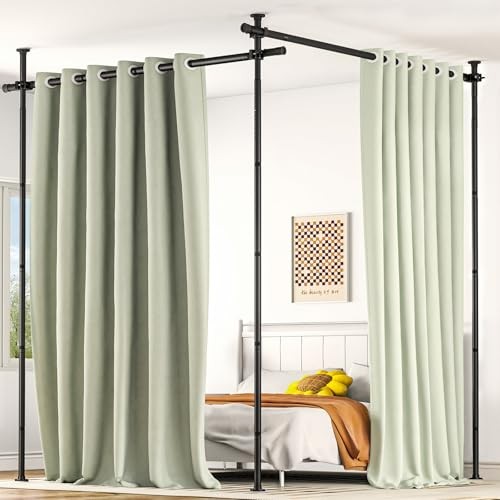 Room Divider No Drilling Curtain Tension Rods Wall Divider for Room Separation