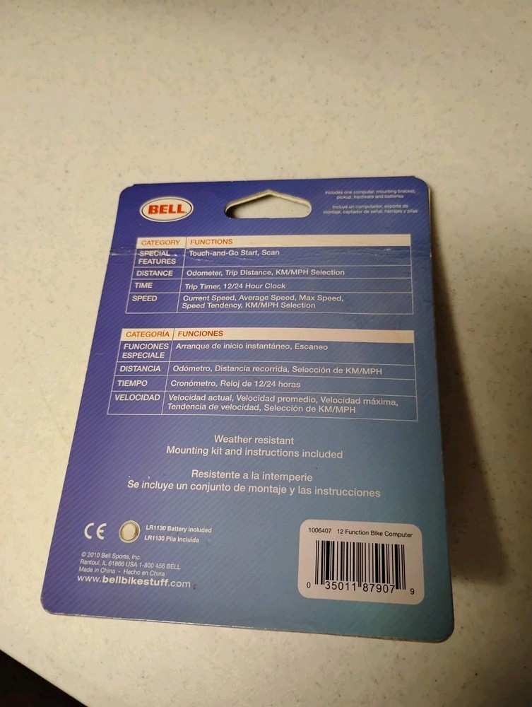 Bell - Cyclocomputer (20 function) calorie counter, back-lit screen 2010 NOS