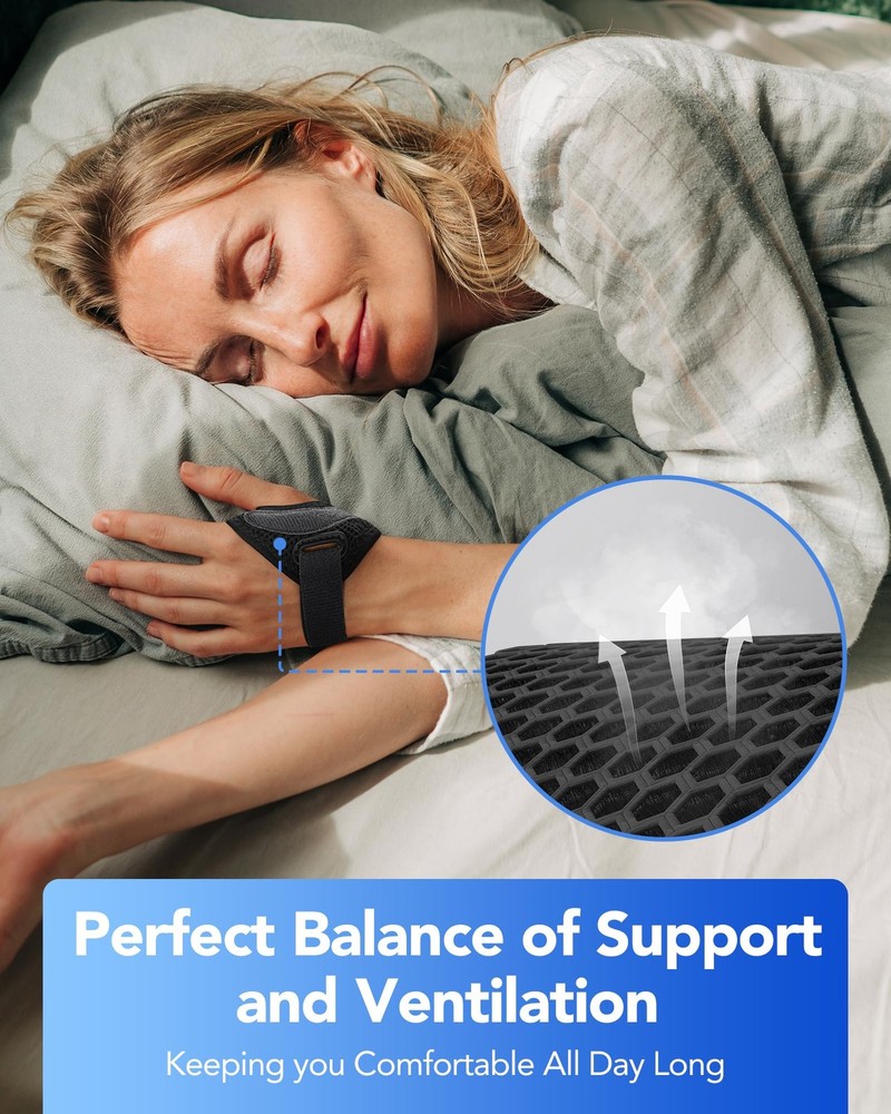 CMC Thumb Brace with Shape-memory Restriction Splint for Medium, Black