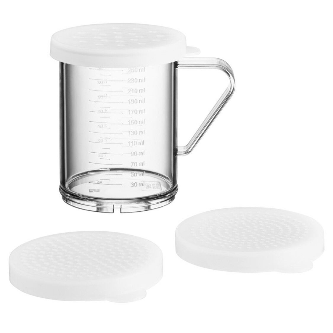 Plastic Shaker with 3 Snap-on Lid, Seasoning Sugar Spice Pepper Shaker, 10 OZ